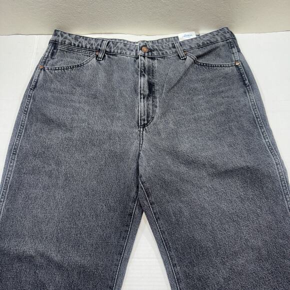 Wrangler WANDERER 622 HIGH RISE FLARE W Patch Black Distressed Jeans Women 32x34 - Picture 7 of 13